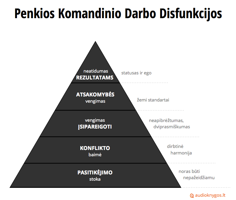 Penkios komandinio darbo disfunkcijos